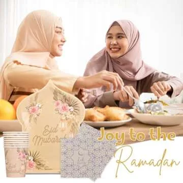 Elegant Disposable Paper Plates for Eid – 96 PCs