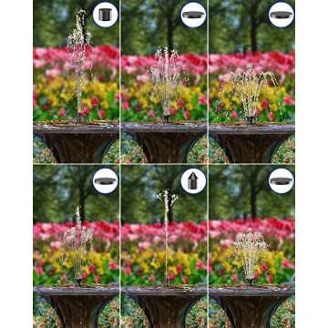 Biling Solar Fountain for Bird Bath, Solar Panel Kit Outdoor Solar Water Pump with 4ft Tubing for Hummingbird Bath, Small Pond and Fish Tank