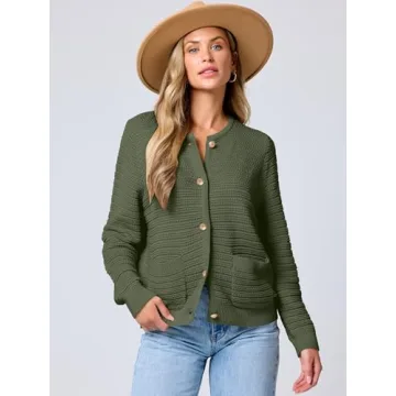 Stylish ANRABESS Women's Tweed Knit Cardigan Sweater