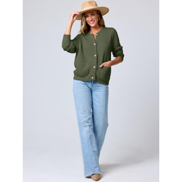 Stylish ANRABESS Women's Tweed Knit Cardigan Sweater