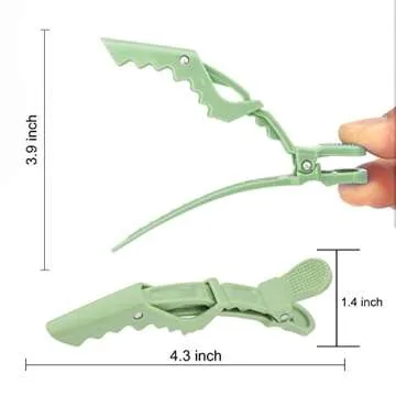 Ondder 14 Pcs Green Hair Clips for Sectioning and Styling - Larger Salon Pro Clips for Barber Colori...