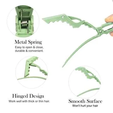 Ondder 14 Pcs Green Hair Clips for Sectioning and Styling - Larger Salon Pro Clips for Barber Coloring, Cutting - Hair Accessories for Women and Men