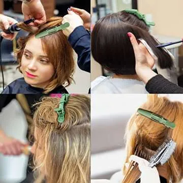 Ondder 14 Pcs Green Hair Clips for Sectioning and Styling - Larger Salon Pro Clips for Barber Coloring, Cutting - Hair Accessories for Women and Men