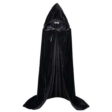 VGLOOK Velvet Hooded Cape for Halloween Cosplay 59 inch