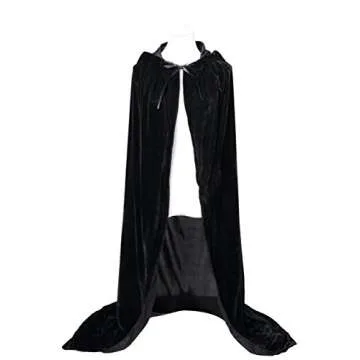 VGLOOK Velvet Hooded Cape for Halloween Cosplay 59 inch