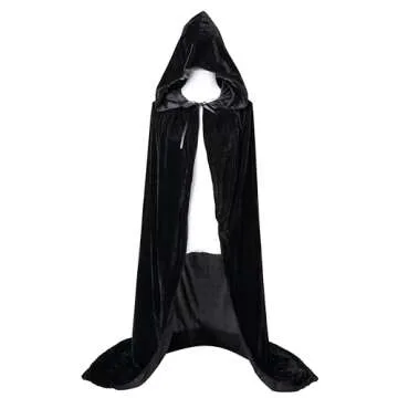 VGLOOK Velvet Hooded Cape for Halloween Cosplay 59 inch