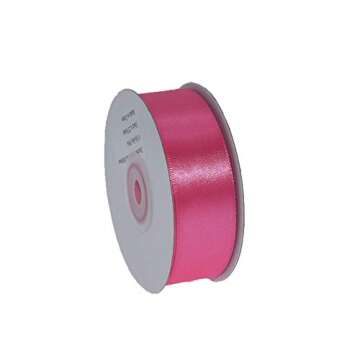 IHKFILAN Double Face Satin Ribbon - 1Inchx25Yards in Hot Pink