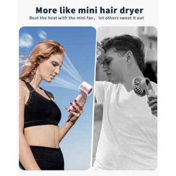 coldSky Handheld Portable Turbo Fan, Speed (1-100) Adjustable USB Rechargeable Powerful Mini Fan With Digital Display, 3000mah Battery Operated Small Fan For Outdoor, Travel, Office