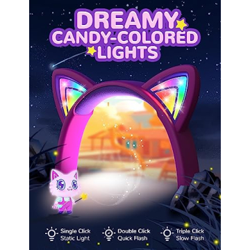 iClever Kids Headphones with Cat Ears and LED