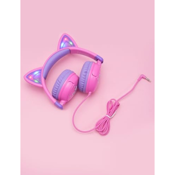 iClever Kids Headphones with Cat Ears and LED