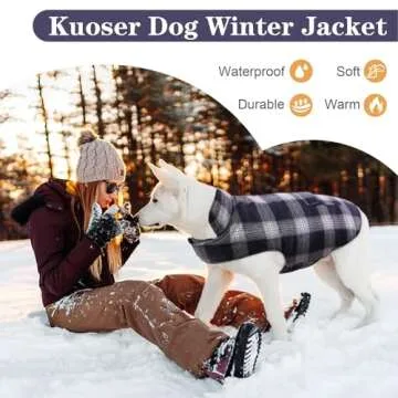 Kuoser Dog Winter Coat Reversible for Cold Weather