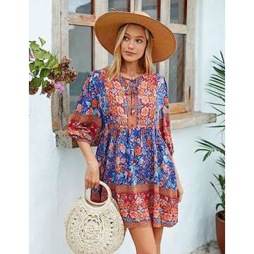 Chic Chigant Women Boho Floral Dress for Summer Fun