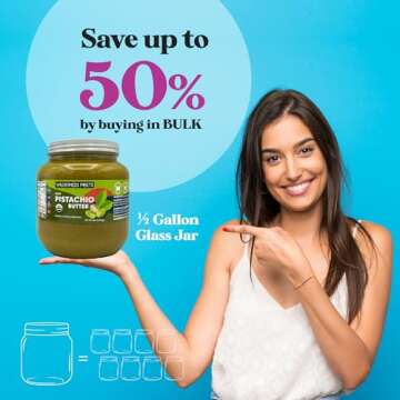 Wilderness Poets, Pistachio Butter - Organic, Raw, 100% Pistachio - Glass Jar (8 Ounce) - Perfect for Dubai Chocolate Bar Desserts with Knafeh or Savory Creations - Unsweetened, California-Grown