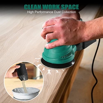 HYCHIKA 5-Inch Orbital Sander 6-Speed 13000RPM Dust Collection