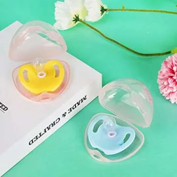 Accmor Pacifier Case, Pacifier Holder Case, Pacifier Container for Travel, BPA Free,Transparent Pink, 3 Pack