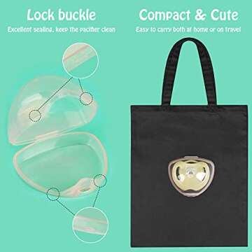 Accmor Pacifier Case, Pacifier Holder Case, Pacifier Container for Travel, BPA Free,Transparent Pink, 3 Pack