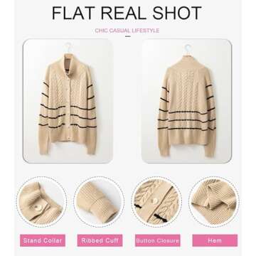 Dokotoo Women's Cozy Cable Knit Cardigan for Fall