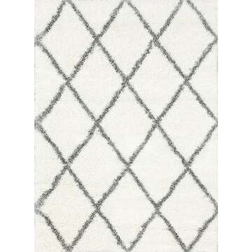 nuLOOM Machine Made Diamond Shag Area Rug, 7x9, Gray