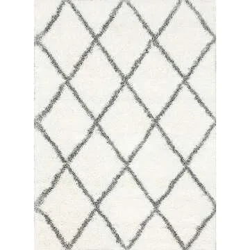 nuLOOM Machine Made Diamond Shag Area Rug, 7x9, Gray