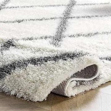 nuLOOM Machine Made Diamond Shag Area Rug, 7x9, Gray