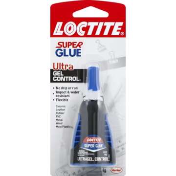 Loctite Super Glue Ultra Gel Control, Clear Superglue For Plastic, Wood, Metal, Crafts, & Repair, Ad...