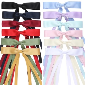 12PCS Hair Bows Set Durable Stylish Clips Women Girls