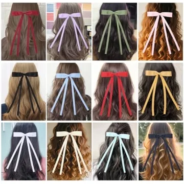 12PCS Hair Bows Set Durable Stylish Clips Women Girls