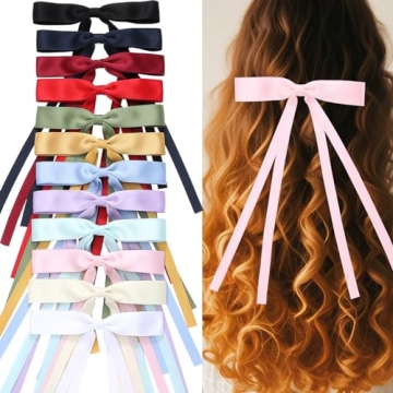 12PCS Hair Bows Set Durable Stylish Clips Women Girls