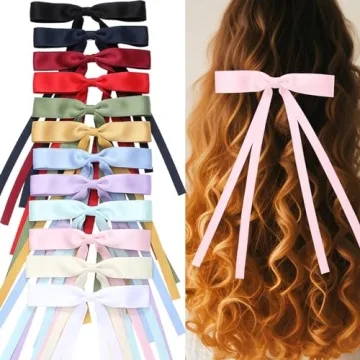 12PCS Hair Bows Set Durable Stylish Clips Women Girls
