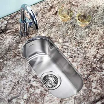 Houzer Club 10 inch Stainless Steel Undermount Bar Sink with Grid & Strainer - CS-1105-C