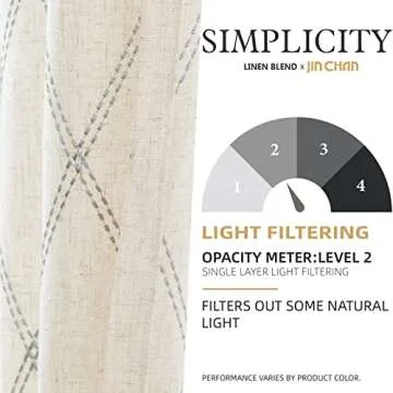 Stylish JINCHAN Linen Curtains with Modern Embroidery