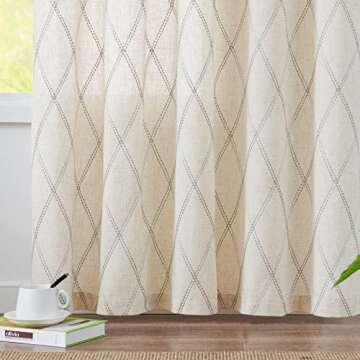 Stylish JINCHAN Linen Curtains with Modern Embroidery