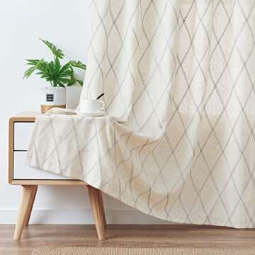 Stylish JINCHAN Linen Curtains with Modern Embroidery