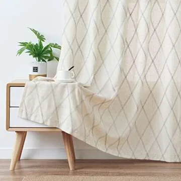 Stylish JINCHAN Linen Curtains with Modern Embroidery