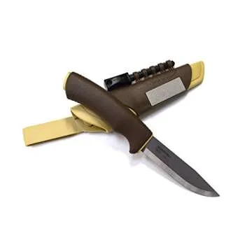Morakniv Stainless Steel Fixed-Blade Bushcraft Survival Knife With Sheath and Fire Starter, 4.3 Inch