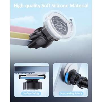 pop-tech Air Vent Phone Holder for Socket Mount, 360° Rotation Vent Clip Car Mount Silicone with Ad...