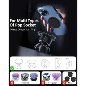 Pop-Tech Air Vent Phone Holder Compatible with PopSockets
