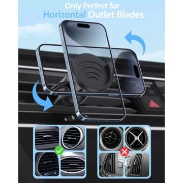 pop-tech Air Vent Phone Holder for Socket Mount, 360° Rotation Vent Clip Car Mount Silicone with Adjustable Switch Lock for Collapsible Grip/GPS Navigation & 3M Sticky Adhesive for Expanding Stand