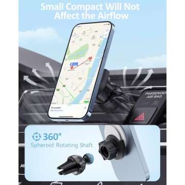 pop-tech Air Vent Phone Holder for Socket Mount, 360° Rotation Vent Clip Car Mount Silicone with Adjustable Switch Lock for Collapsible Grip/GPS Navigation & 3M Sticky Adhesive for Expanding Stand