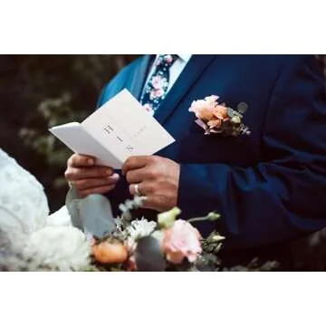 UNITED ESELL Modern Wedding Vow Books His and Hers - Bride and Wedding Notebook with 28 Pages - 5,9" x 3.9"- Great for Vow Renewal - Bridal Shower Gifts – Booklet - Bonus Time Capsule Love