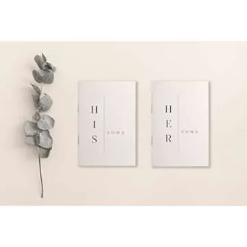 UNITED ESELL Modern Wedding Vow Books His and Hers - Bride and Wedding Notebook with 28 Pages - 5,9" x 3.9"- Great for Vow Renewal - Bridal Shower Gifts – Booklet - Bonus Time Capsule Love