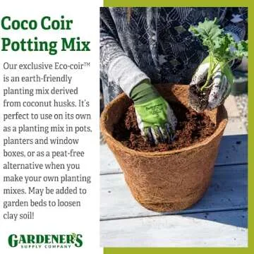 Gardener's Supply Company Eco-co Coconut Coir Potting Mix | Expands to 10 Quarts of Soil for Contain...