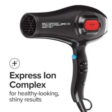 Paul Mitchell Express Ion Dry + Hair Dryer, Digital Ionic Hair Dryer, Multiple Heat + Speed Settings...