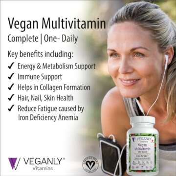 VEGANLY Vitamins Vegan Multivitamin One-Daily for Plant-Based Diets