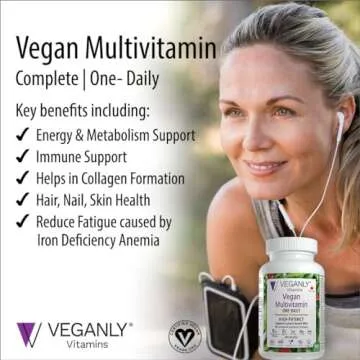 VEGANLY Vitamins Vegan Multivitamin One-Daily for Plant-Based Diets