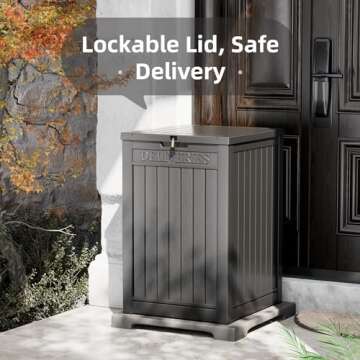 Package Delivery Box for Porch, 48 Gallon Storage Box with Lockable Secure, Large Double Wall Resin ...