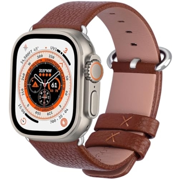 Stylish Fullmosa Leather Bands for Apple Watch 49mm 46mm 45mm Premium Comfort