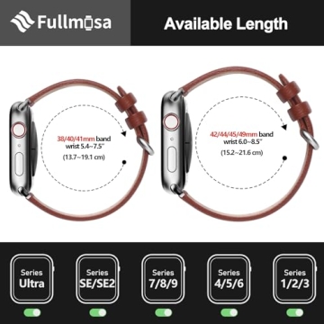 Buy Fullmosa Leather Bands for Apple Watch 49mm 46mm 45mm