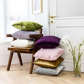 Home Brilliant Gold Velvet Pillow Covers 18x18 Holiday Throw Pillow Cover Decorative Pillow Cases fo...