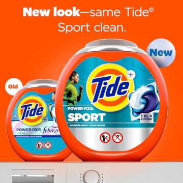 Tide Power PODS Laundry Detergent Soap Pacs with Febreze Sport, 63 Count, Laundry Pods with Febreze ...